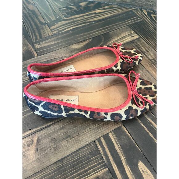 Antonio Melani Baird Calf Hair Animal Print Women 6 Slip On Flats Preppy Mobwife - Picture 9 of 10